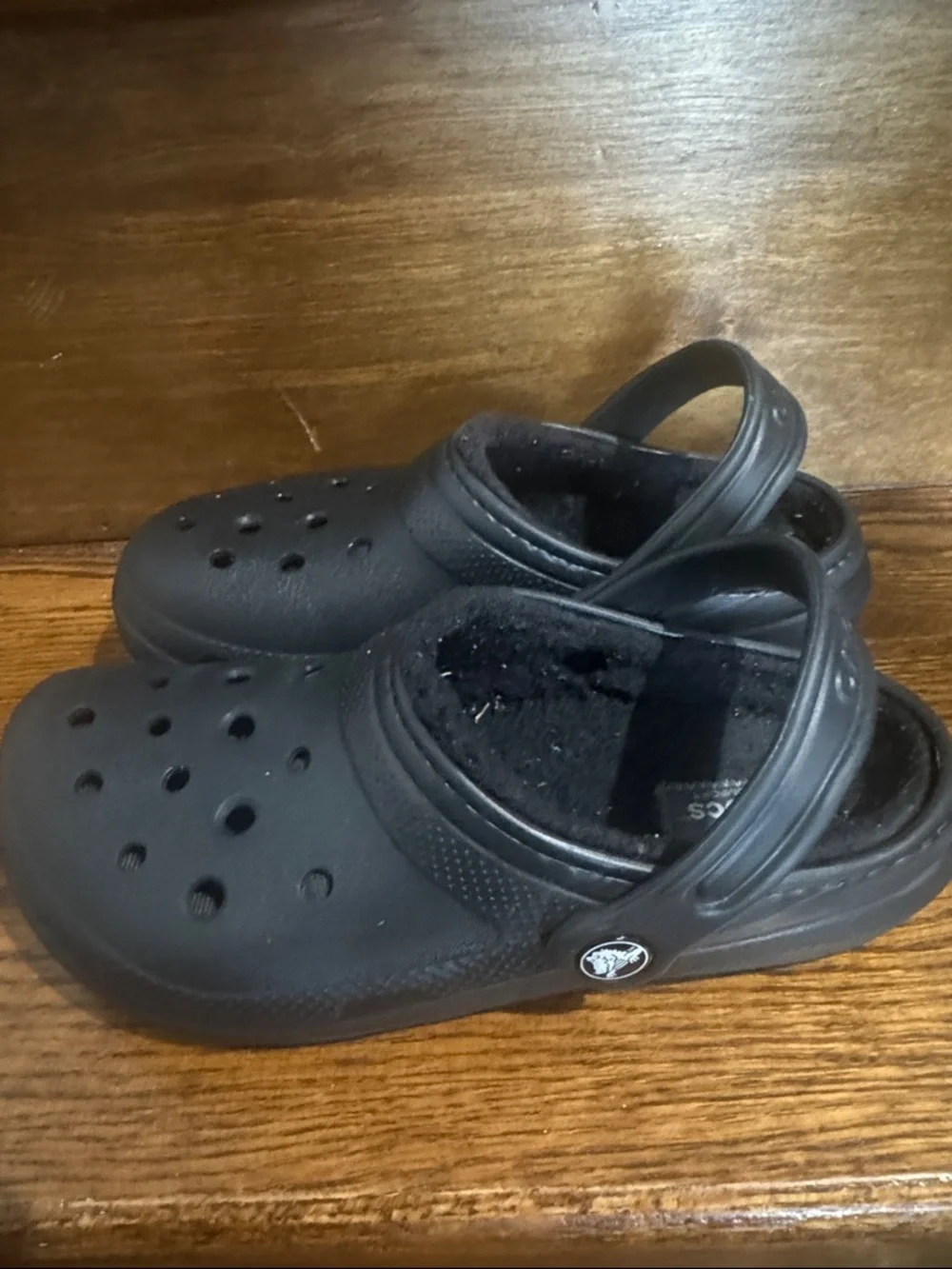 CROCS Kids Classic Clog with Fleece Lining - Black -J3